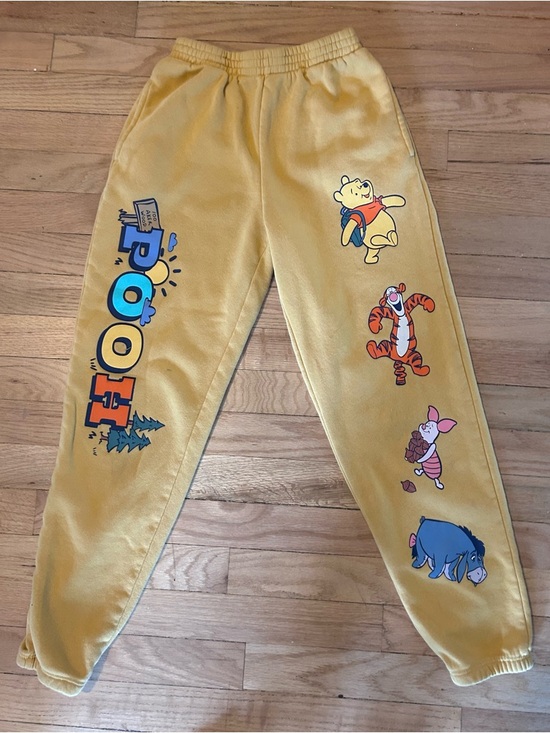 Disney Pants - Disney Yellow Winnie the Pooh Jogger Pants with Character Graphics Size S